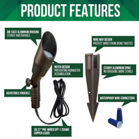 Outdoor Landscape Lighting LED 12V Low Voltage SPAA01 Integrated Mini Aluminum Spotlight Low Voltage Outdoor Lighting Package of 2 and 6
