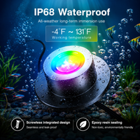 Outdoor Landscape Lighting LED 12V Low Voltage ULBA05 ABS Underwater Landscape 12-24V AC/DC 3W RGB+Warm White Integrated Color-changing Fountain Light Pond Lighting IP68 with Remote Control and Transformer Included