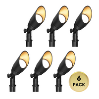 Outdoor Landscape Lighting LED 12V Low Voltage SPAA01 Integrated Mini Aluminum Spotlight Low Voltage Outdoor Lighting Package of 2 and 6 6 Pack Black