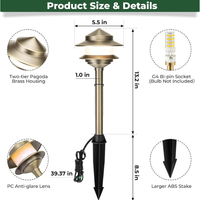 Outdoor Landscape Lighting LED 12V Low Voltage ALP73 LED Two-Tier Pagoda Solid Brass Pathway Lights Package – 12V Low Voltage Outdoor Landscape Path Lighting