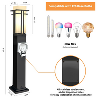Outdoor Landscape Lighting LED 12V Low Voltage CPLA10 Outdoor Aluminum Post Mounted Lantern Light with 40