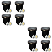 Outdoor Landscape Lighting LED 12V Low Voltage UNB04 4x/8x/12x Package Cast Brass 12V Low Voltage Round LED In-Ground Well Light IP65 Waterproof with MR16 5W 3000K Bulb Natural Brass 8 Pack