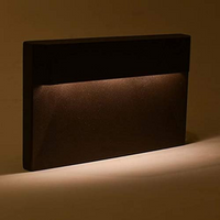 Outdoor Landscape Lighting LED 12V Low Voltage STLA08 6 Pack 3W 3000K Bronze Rectangular Waterproof Horizontal Surface Mount LED Stairs Step Light Fixture