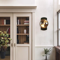 Outdoor Landscape Lighting LED 12V Low Voltage SCH13 Smoked Luster Veining Globe Solid Green Marble Indoor and Outdoor Wall Sconce Light 6.9