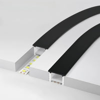 Outdoor Landscape Lighting LED 12V Low Voltage SC01 Black Silicone LED Channel with Flange Recessed Flexible Tube Cover 33ft/10M Roll