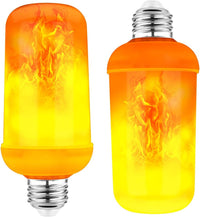 Outdoor Landscape Lighting LED 12V Low Voltage 2-Pack Tiki Torch Flame Fire Light AC/DC LED E26 Standard Base Light Bulbs Energy Saving Light Bulb for Holiday, Halloween, RV, Landscape and Post Lighting Package