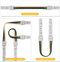Outdoor Landscape Lighting LED 12V Low Voltage 5-Pack SL 6-Pin Low-Voltage for RGBCCT SMD Dotless Strip Light Connectors 12mm