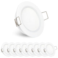 Outdoor Landscape Lighting LED 12V Low Voltage CBA10 8 Pack 2.5W Round Recessed Cast Aluminum Cabinet Light Energy Saving Dimmable LED Downlighting White