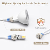 Outdoor Landscape Lighting LED 12V Low Voltage Ceramic Socket Adapter for G4, G6.35, MR11, MR16 Bulbs Package – 12V-250V Heat-Resistant Light Bulb Holder for Halogen and LED – Replacement Connector