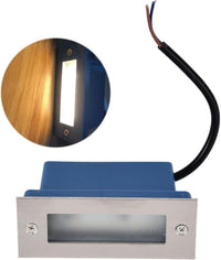 Outdoor Landscape Lighting LED 12V Low Voltage STSH01 Line Voltage 120V Outdoor Recessed Brick Wall Light 3W 3000K Warm White Integrated LED Step/Stair Lighting Fixture