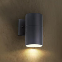 Outdoor Landscape Lighting LED 12V Low Voltage SCSH03 120V Line Voltage LED Aluminum Cylinder Up Down Light Mono Directional Sconce Lighting Medium Base Sockets Black