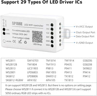 Outdoor Landscape Lighting LED 12V Low Voltage SP108E Smart Wi-Fi Magic RGB Addressable LED Controller Support WS2812B, WS2813B, etc. For LED Strip Light RGB-IC