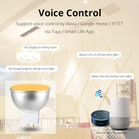 Outdoor Landscape Lighting LED 12V Low Voltage MR16 RGBCW 2700K-6000K 5W Smart WIFI LED Light Bulb, Energy Saving Color Changing 12V Outdoor LED Bulb Compatible with Alexa, Google Assistant, and Siri