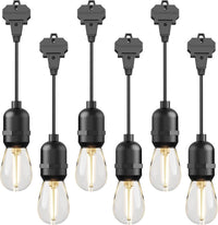Outdoor Landscape Lighting LED 12V Low Voltage SL103 2800K Warm White LED Low Voltage Bistro String Lights 50 FT Outdoor Weatherproof 10pcs Connect Anywhere 12V Edison Bulbs 6-Pack Light Bulbs and Connectors Only