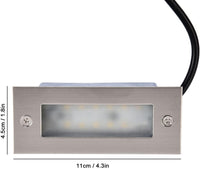 Outdoor Landscape Lighting LED 12V Low Voltage STSH01 Line Voltage 120V Outdoor Recessed Brick Wall Light 3W 3000K Warm White Integrated LED Step/Stair Lighting Fixture