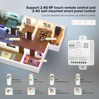 Outdoor Landscape Lighting LED 12V Low Voltage SP530E Smart Wi-Fi and Bluetooth RGB Addressable LED Controller Compatible with Alexa and Google Assistant, Support WS2811, WS2812B, WS2815, SK6812 and More