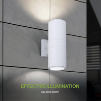 Outdoor Landscape Lighting LED 12V Low Voltage SCSH02 120V Line Voltage LED Aluminum Cylinder Up Down Light 2 Directional Sconce Lighting Medium Base Sockets