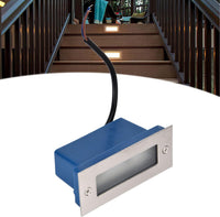 Outdoor Landscape Lighting LED 12V Low Voltage STSH01 Line Voltage 120V Outdoor Recessed Brick Wall Light 3W 3000K Warm White Integrated LED Step/Stair Lighting Fixture