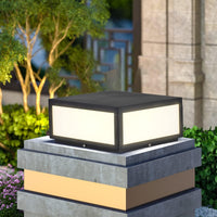Outdoor Landscape Lighting LED 12V Low Voltage CPLA04 Modern Pillar Lamp Post Light with Tempered Glass Shade Fence Deck Cap Lantern with E26 9W 3000K 110V AC Line Voltage Stainless Steel LED IP55 Waterproof, Electric-Powered, Low-Voltage E26 LED Compatible