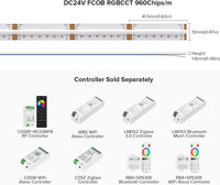 Outdoor Landscape Lighting LED 12V Low Voltage SLD19 Dotless Linear LED RGB+CCT 3000K-6000K COB 3.35W/ft per 12V and 4.77W/ft for 24V Strip Lights IP30/IP66 Low Voltage 12mm DC12V/DC24V Tape Light with Power Adapter Kit Available