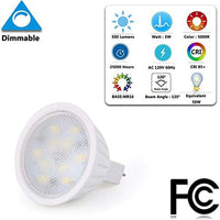Outdoor Landscape Lighting LED 12V Low Voltage 6-Pack MR16 5W 120V GU5.3 LED Bulbs Dimmable Energy Saving Light 120 Degree Beam Angle Line Voltage