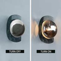 Outdoor Landscape Lighting LED 12V Low Voltage SCH13 Smoked Luster Veining Globe Solid Green Marble Indoor and Outdoor Wall Sconce Light 6.9