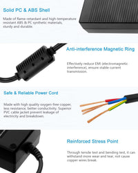 Outdoor Landscape Lighting LED 12V Low Voltage LED Strip Lights 24V 6A 144W Power Supply, LED Strip Adapter, 100-240V AC to 24V DC Transformer with DC Output Jack for Neon Rope Light Compatible with 5.5mmx2.5mm, LED Light