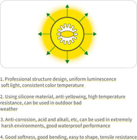 Outdoor Landscape Lighting LED 12V Low Voltage SLNR02 0.95W/ft Dotless Dream Color Nylon Neon RGBIC 20mm LED Strip Light DC 12V IP67 Outdoor Rated Dimmable Low Voltage Rope Light