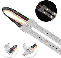 Outdoor Landscape Lighting LED 12V Low Voltage 5-Pack SL 6-Pin Low-Voltage for RGBCCT SMD Dotless Strip Light Connectors 12mm