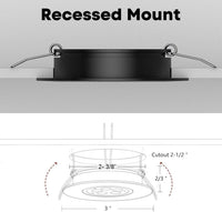 Outdoor Landscape Lighting LED 12V Low Voltage CBA01 2-Pack 2.5W Dimmable 70° Adjustable Swivel RV Recessed Low Voltage DC12V LED Puck Cabinet Light Cast Aluminum Downlighting