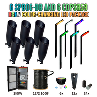 Outdoor Landscape Lighting LED 12V Low Voltage RGBW Color Changing LED Holiday Package: (6) Spotlight and (6) Path Lights with Wires and Connectors 6 SPB06 Spotlights + 6 CDPSR59 Path Lights