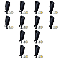 Outdoor Landscape Lighting LED 12V Low Voltage SPB01 4x/8x/12x Package 12V Low Voltage Directional Brass Spotlight Outdoor Landscape Lighting with MR16 5W 3000K Bulb Black Brass 12 Pack