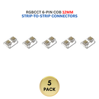 Outdoor Landscape Lighting LED 12V Low Voltage 5-Pack SLD 6-Pin Low-Voltage for RGBCCT COB Dotless Strip Light Connectors 12mm 12mm 6-Pin Strip-to-Strip
