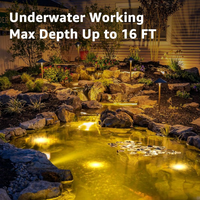 Outdoor Landscape Lighting LED 12V Low Voltage ULBA02 Aluminum Underwater Landscape 12-24V AC/DC 3W 3000K 300LM Integrated LED Fountain Light Pond Lighting IP68 Package