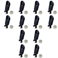 Outdoor Landscape Lighting LED 12V Low Voltage SPB11 4x/8x/12x Package 12V Low Voltage Small Directional Bullet Light Outdoor Landscape Brass Spotlight With MR11 2.5W 3000K Bulb Dark Brass 12 Pack