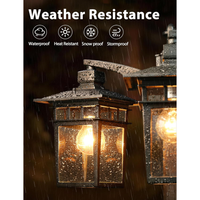 Outdoor Landscape Lighting LED 12V Low Voltage PLH04 360° Motion Sensor and Dusk-to-Dawn Classic Black Aluminum 3-Head Rectangular Post Light 87.5