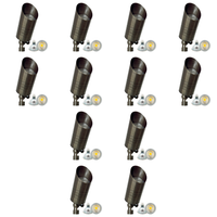 Outdoor Landscape Lighting LED 12V Low Voltage SPB09 4x/8x/12x Package 12V Low Voltage LED Outdoor Landscape Brass Spotlight with MR16 5W 3000K Bulb Natural Brass 12 Pack