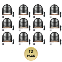 Outdoor Landscape Lighting LED 12V Low Voltage DLA08 5W 250LM Low Voltage 12V-24V 5CCT 2700K/3000K/3500K/4000K/5000K Integrated LED Outdoor Fence Deck Down Light Package, Step Patio Landscape Lights 12 Pack Black
