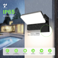 Outdoor Landscape Lighting LED 12V Low Voltage SCA05 Adjustable 20W/40W/55W 3CCT 3000K/4000K/6500K Integrated LED Wall Sconce Flood Light 9″x5.9″x4.5″ 120V Line Voltage Aluminum Wall Sconce Lighting IP65 Waterproof