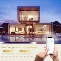 Outdoor Landscape Lighting LED 12V Low Voltage RGBCW MR16 5W Smart WIFI LED Light Bulb 4 Pack, Energy Saving RGBCW Color Changing 12V Outdoor LED Bulb Compatible with Alexa, Google Assistant, and Siri