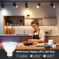 Outdoor Landscape Lighting LED 12V Low Voltage 2-Pack MR16 5W Zigbee RGBCW 2700K-6000K Smart WI-FI LED Light Bulb Package, Energy Saving Color Changing 12V Outdoor LED Bulb Compatible with Alexa, SmartThings, and Philips Hue