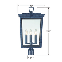 Outdoor Landscape Lighting LED 12V Low Voltage Belmont 3 Light Outdoor Post Light 12