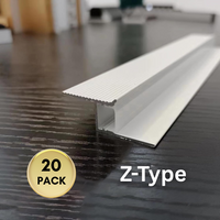 Outdoor Landscape Lighting LED 12V Low Voltage AC17 Suspended Ceiling Z-Type Aluminum Channel with 3.3FT/1M For Max Inner 9.6mm Width LED Strip Lights Pack of 5/10/20 20 Pack of 3.3ft (1M) White