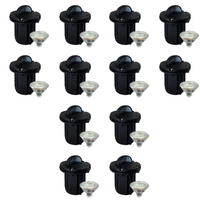 Outdoor Landscape Lighting LED 12V Low Voltage UNB02 4x/8x/12x Package Cast Brass 12V Low Voltage Half Moon Round LED In-ground Well Light IP65 Waterproof with MR16 Socket 5W 3000K Bulb 12 Pack Black Brass