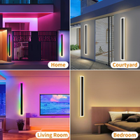 Outdoor Landscape Lighting LED 12V Low Voltage SCH16 2-Pack 32W RGB-IC Tunable White 39.4 Inch LED Rectangular Modern Outdoor Wall Sconce Light Dimmable 120V Line Voltage IP65