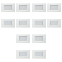 Outdoor Landscape Lighting LED 12V Low Voltage STA10 4x/8x/12x Package 3.5W 12V Low Voltage 3CCT Rectangular Waterproof Horizontal 3000K Warm White Integrated LED Aluminum Stair Step Light Fixture White 12 Pack