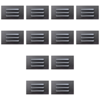 Outdoor Landscape Lighting LED 12V Low Voltage STA11 4x/8x/12x Package 3.5W 12V Low Voltage Rectangular Waterproof Horizontal 3000K Warm White Integrated LED Aluminum Step Light Wall Lighting Fixture Dark Bronze 12 pack