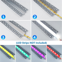 Outdoor Landscape Lighting LED 12V Low Voltage AC04 Plaster-In Drywall Trimless Track Aluminum Channel 3.3FT/1M For Max 13mm LED Strip Lights Pack of 6