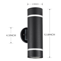 Outdoor Landscape Lighting LED 12V Low Voltage SCSH01 120V Line Voltage LED Stainless Steel Cylinder Up Down Light 2 Directional Sconce Lighting Medium Base Sockets