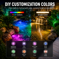 Outdoor Landscape Lighting LED 12V Low Voltage ULBA05 ABS Underwater Landscape 12-24V AC/DC 3W RGB+Warm White Integrated Color-changing Fountain Light Pond Lighting IP68 with Remote Control and Transformer Included